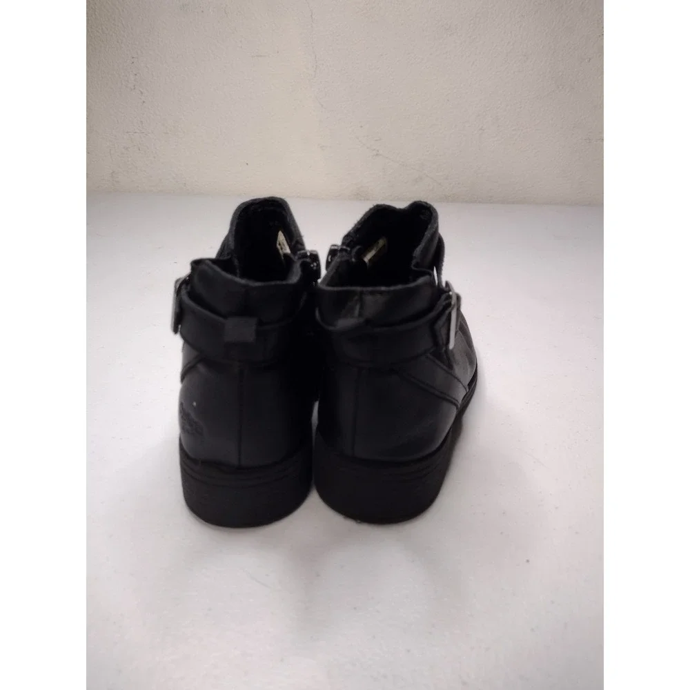 OshKosh Bgosh Mimi Black Faux Leather Buckle Ankle Boots Kids Size 12M